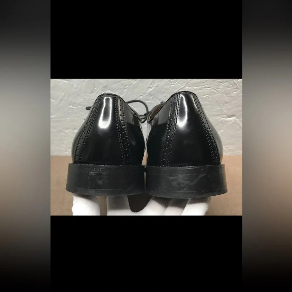 Johnston & Murphy Bradford Cap Toe $150 Men's Black Leather Dress Shoes Size 9D